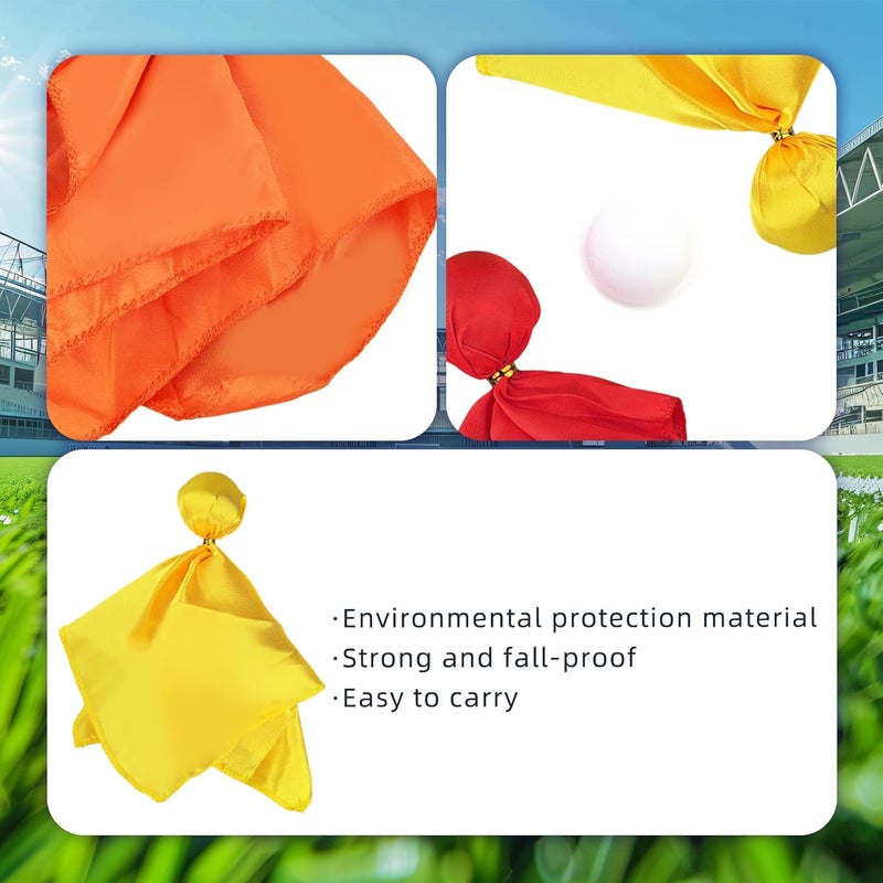 Flylin 6Pcs Football Penalty Flags, Soccer Tossing Flags Referee Props Sports Fan Tossing Flags, Challenge Flag Football Games Accessory for Football/Lacrosse(Red+Yellow+Orange) - Image 4